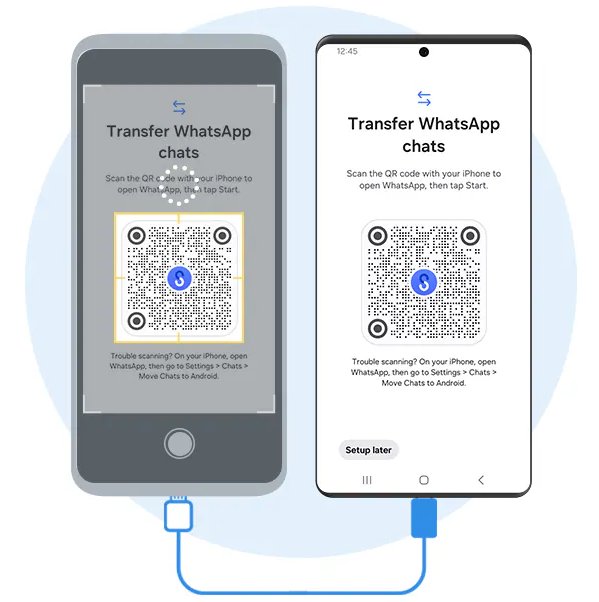 smart switch ile iphone dan samsung a whatsapp aktarma